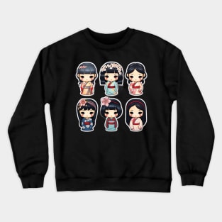 Kokeshi dolls, sticker pack Crewneck Sweatshirt